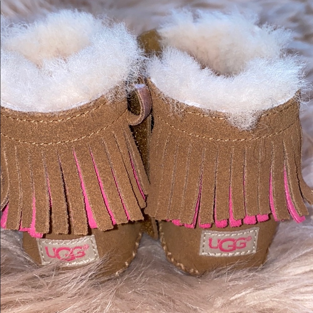 Baby fringe UGG moccasin boots